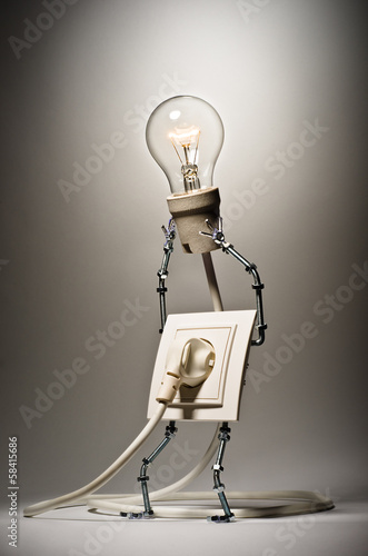 Socket holds the incandescent lamp plugged in itself