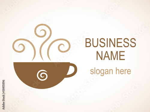 COFFEE CUP Business Logo  symbol icon swirling steam 