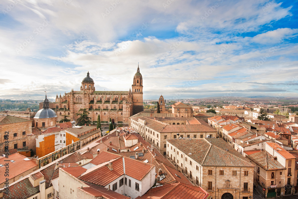 Historic city of Salamanca at sunrise, Castilla y Leon, Spain