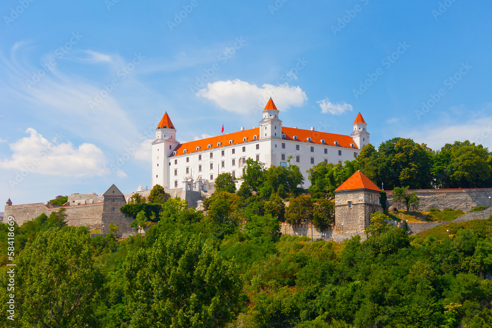 Medieval castle on the hill against the sky, Bratislava
