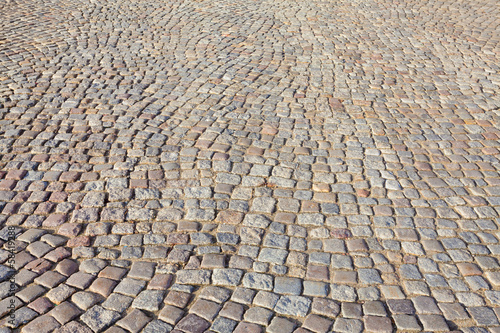 The historic, cobbled road - Gdansk, Poland
