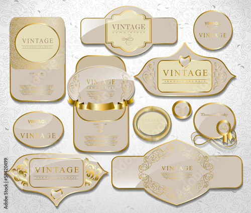 Retro white gold label