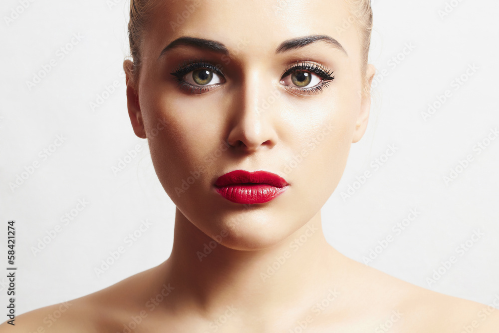sexy beautiful woman with red lips.portrait.make-up sexy beautiful woman with red lips.portrait.make-up