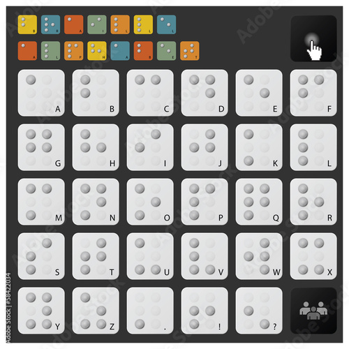 Braille Alphabet Icon Set