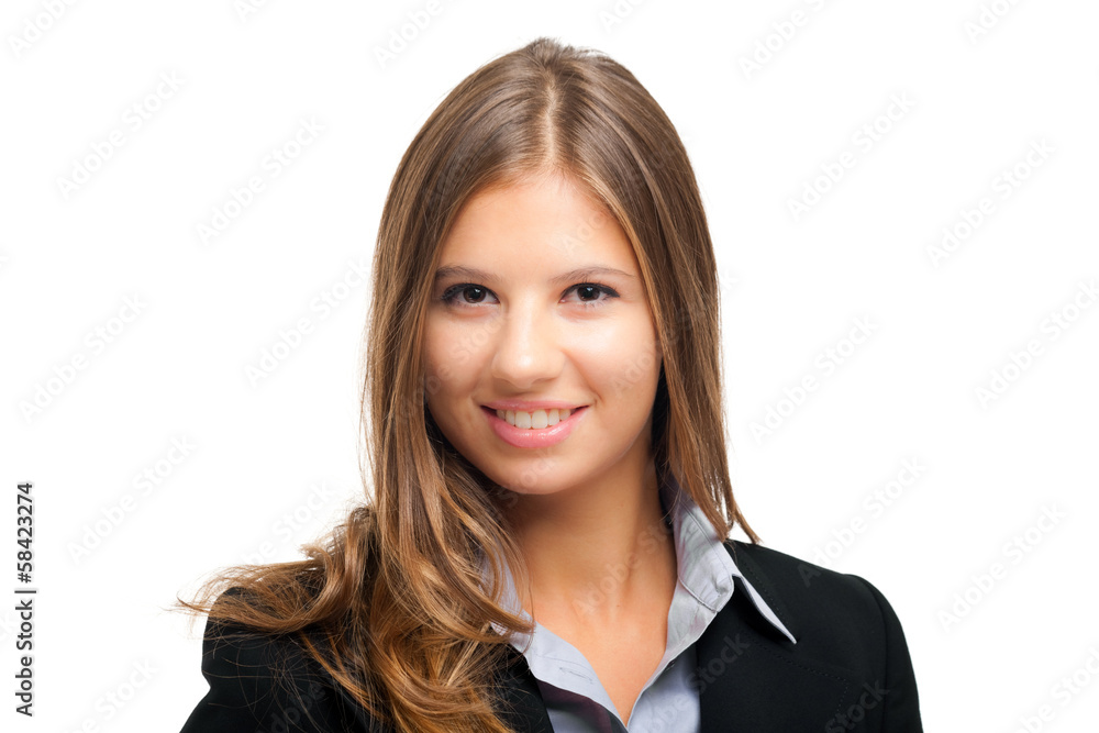 Smiling businesswoman isolated on white Smiling businesswoman isolated on white