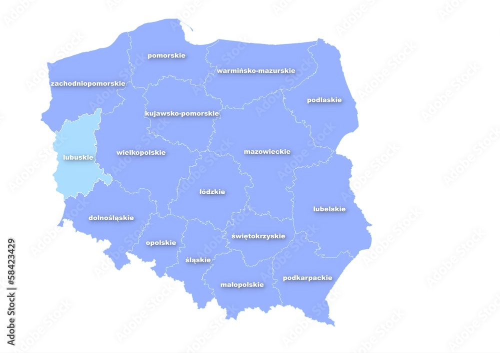 Administracyjna mapa polski