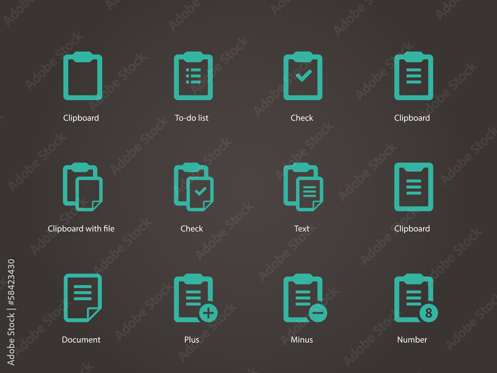 Clipboard icons. Clipboard icons.