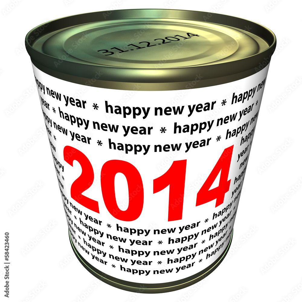 Happy new year 2014 - can with numbers 2014