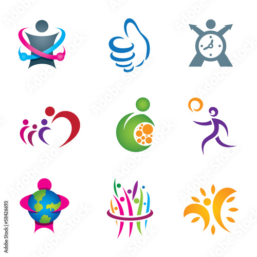 Positive social people exploring and living happy healthy life