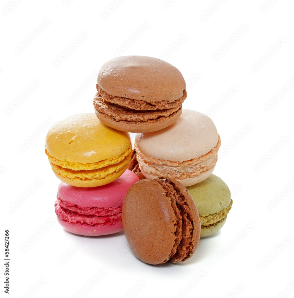 French macarons. Isolate on white background