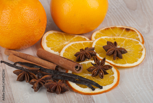 Fototapeta Naklejka Na Ścianę i Meble -  Spices and orange