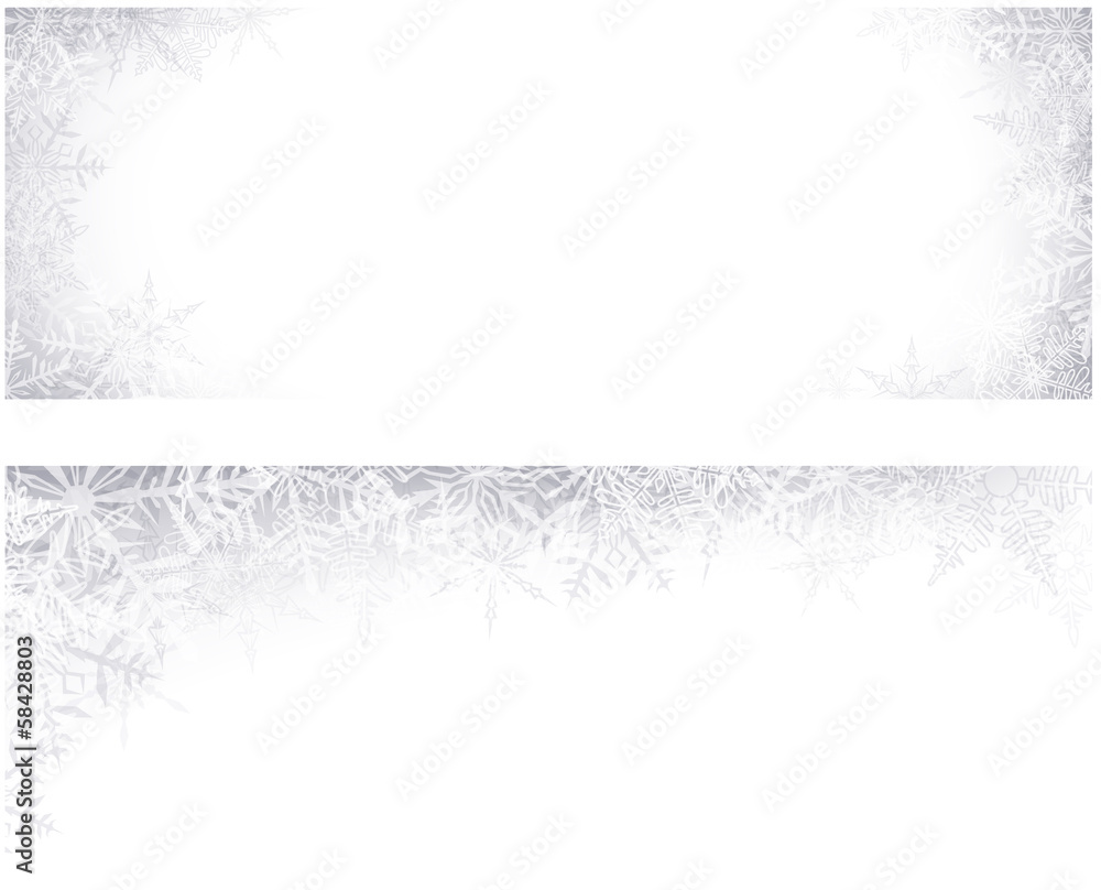 Obraz premium Christmas banners with crystallic snowflakes.