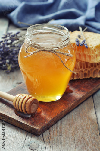 Honey in jar