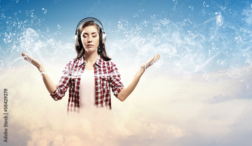 Young woman with headphones