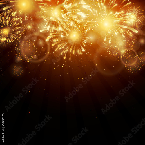Vector Illustration of Fireworks