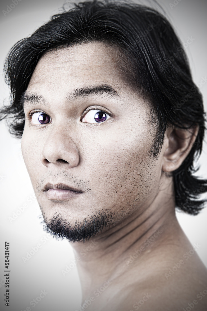 portrait handsome Thai man with a beard portrait handsome Thai man with a beard