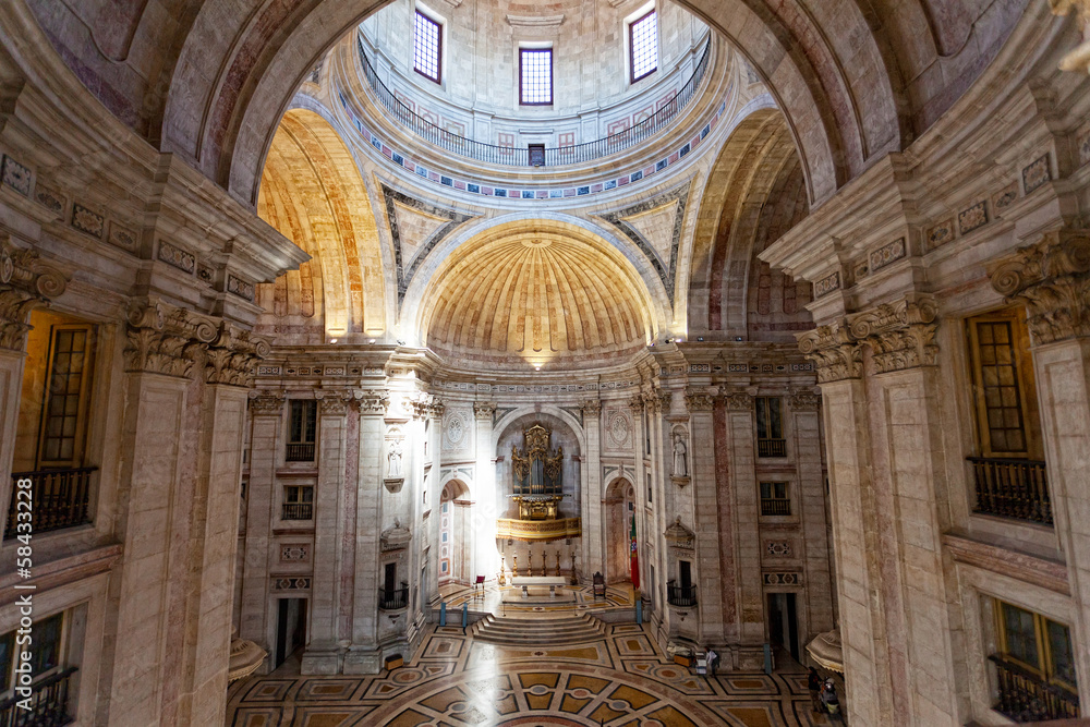 Interior of Santa Engracia church (Pantheon) in Lisbon, Portugal