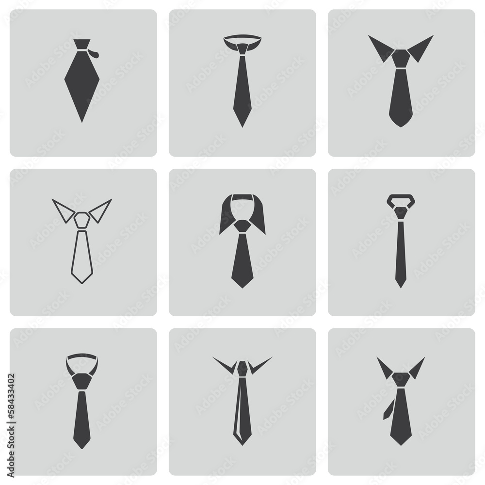 Vector black tie icons set Stock Vector | Adobe Stock