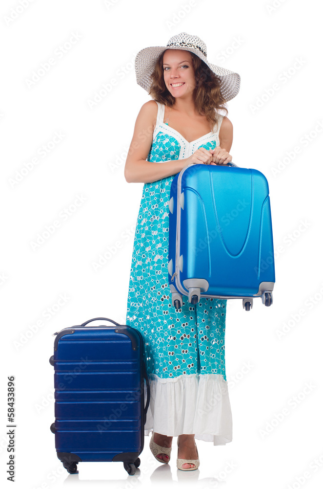 Woman preparing for travel on summer vacation Woman preparing for travel on summer vacation