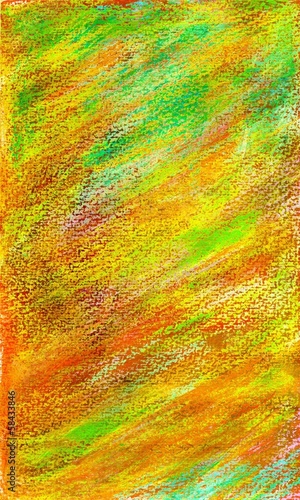 Background in green, red and yellow in pastel watercolors