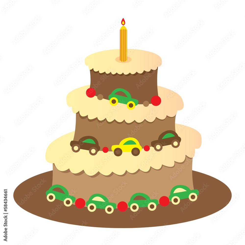 big round birthday cake for a boy isolated on white background big round birthday cake for a boy isolated on white background