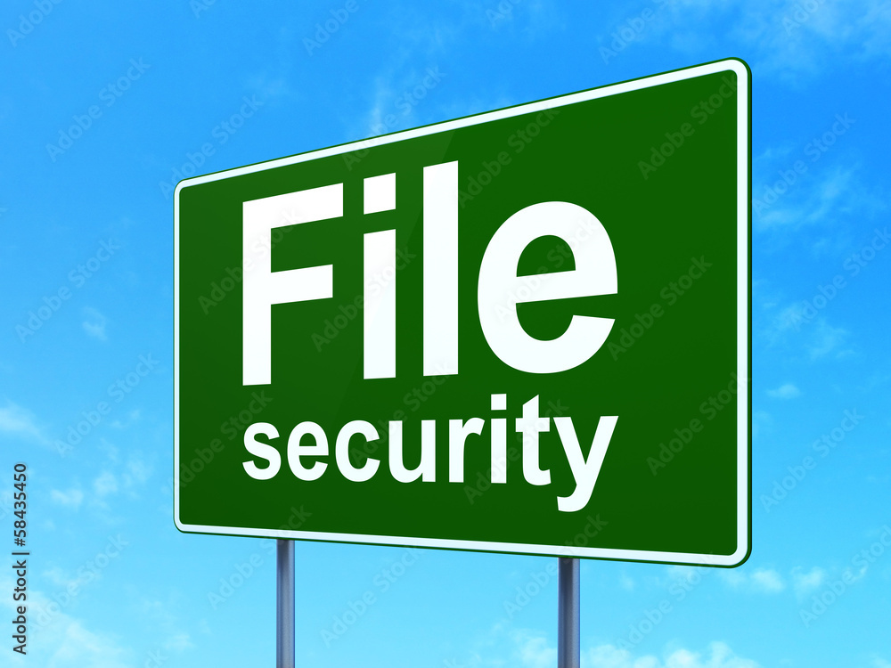 Security concept: File Security on road sign background