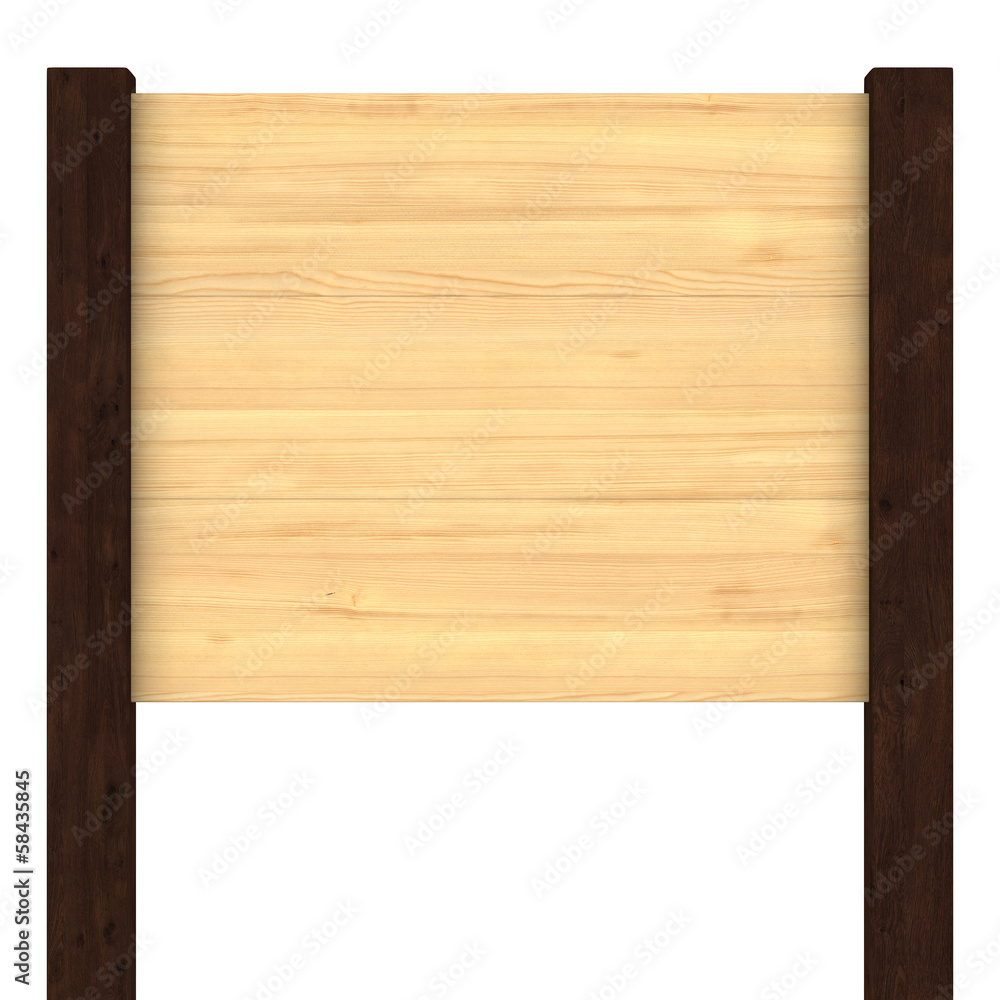 wooden signboard on white. Isolated 3D image wooden signboard on white. Isolated 3D image