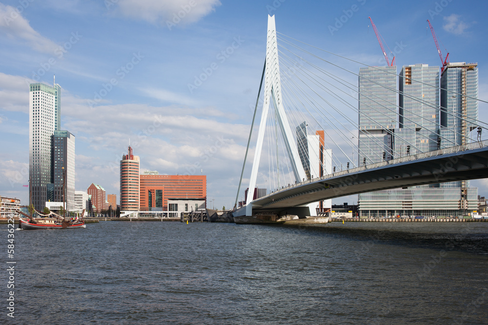 City of Rotterdam Downtown Skyline in Netherlands