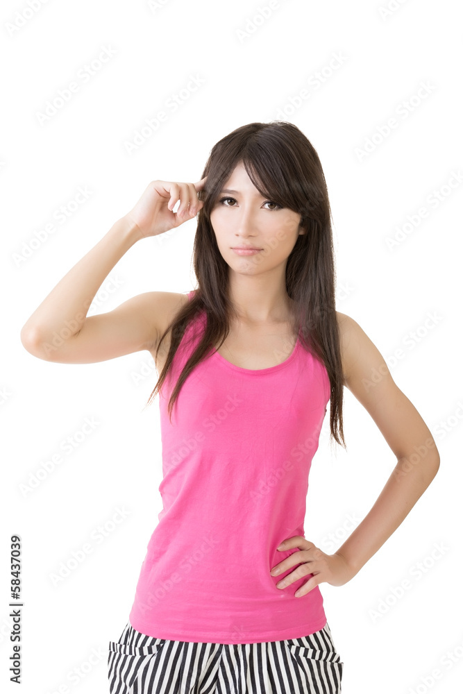 Pretty young asian woman get an idea Pretty young asian woman get an idea