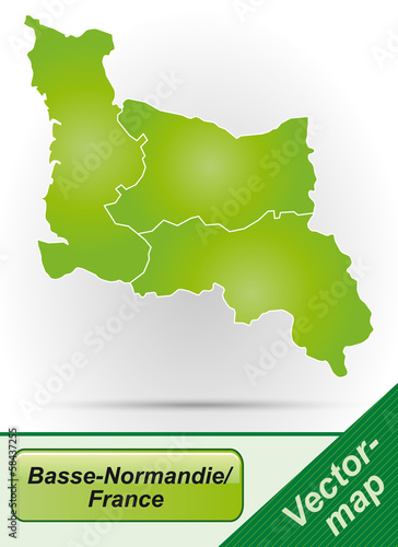 Basse-Normandie mit Grenzen in Grün
