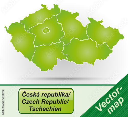 Tschechien mit Grenzen in Grün