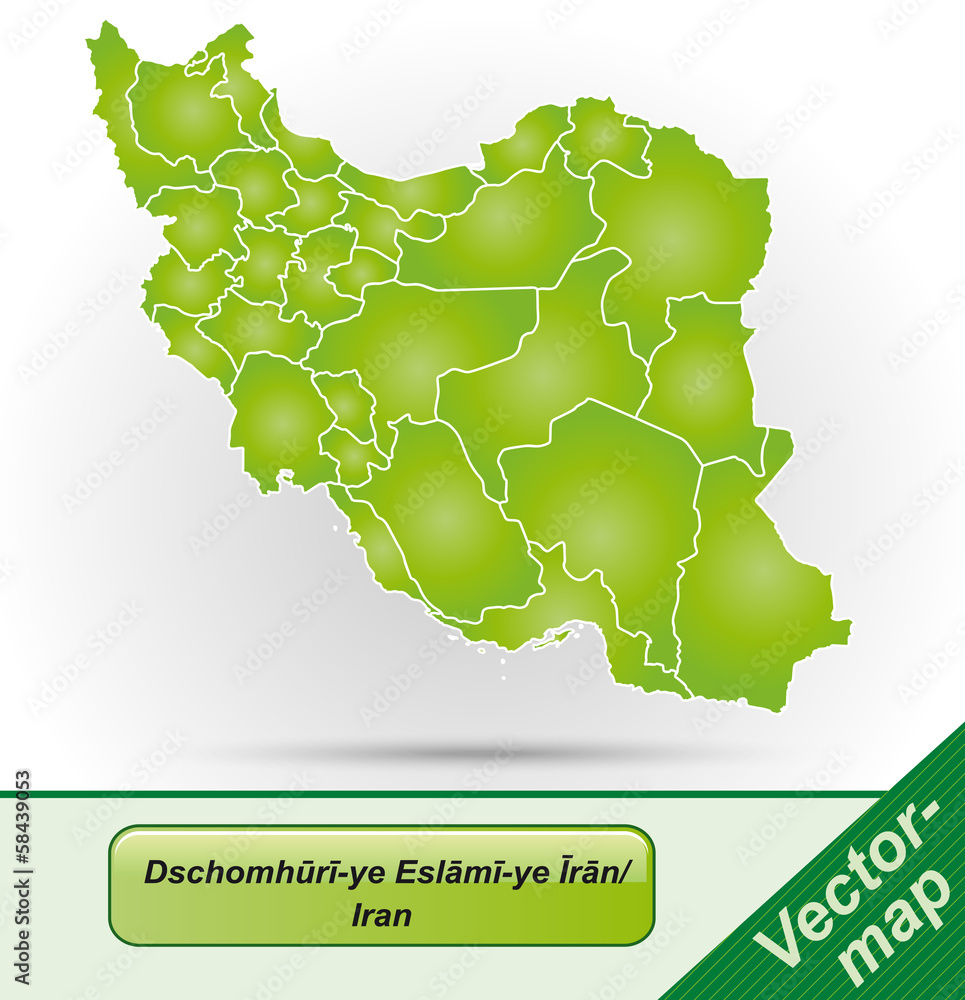 Iran mit Grenzen in Grün