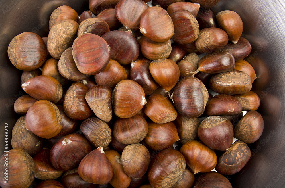 delicious group of chestnuts close up shoot delicious group of chestnuts close up shoot