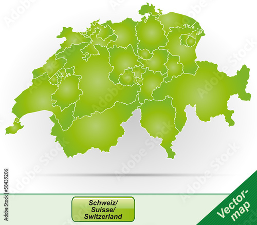 Schweiz mit Grenzen in Grün