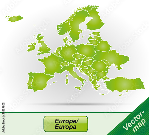 Europa mit Grenzen in Grün