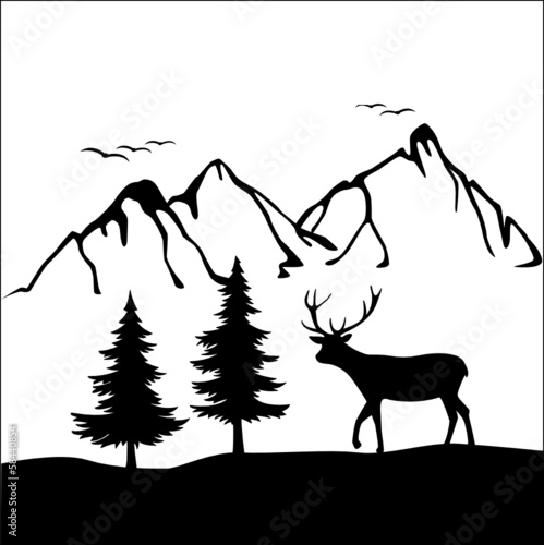 hirsch und berge