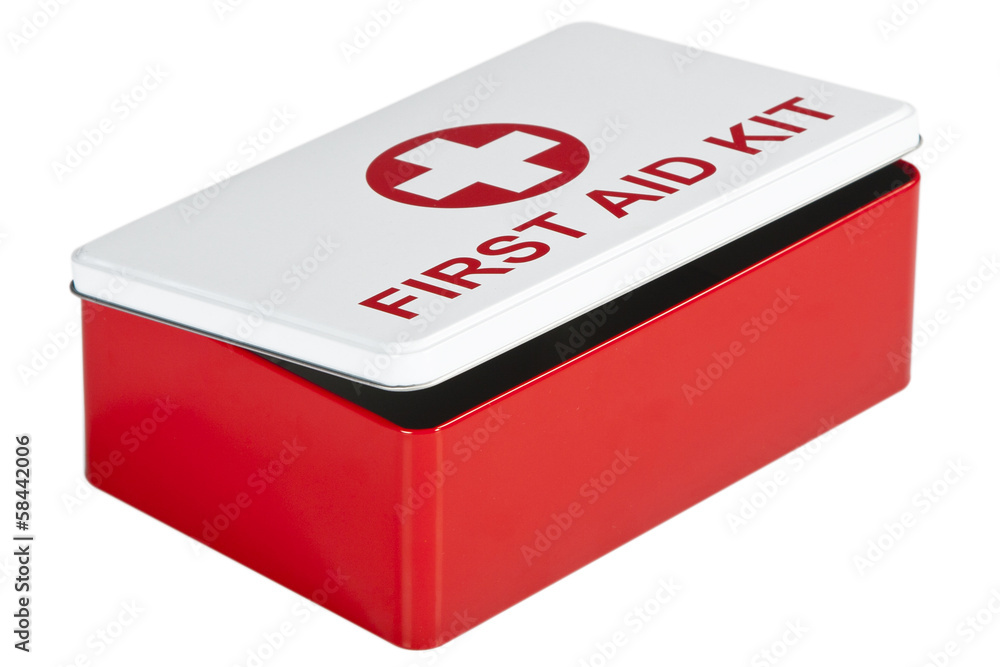 First aid kit isolated on white background First aid kit isolated on white background