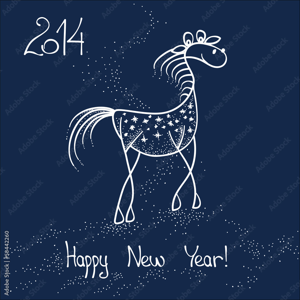 Funny doodle horse, sketch, 2014 Funny doodle horse, sketch, 2014