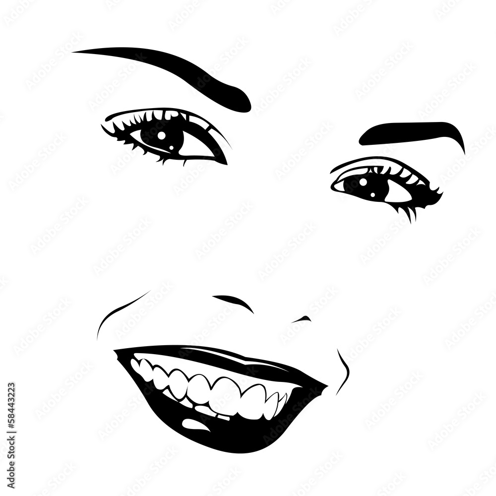 Beautiful female smile vector Beautiful female smile vector