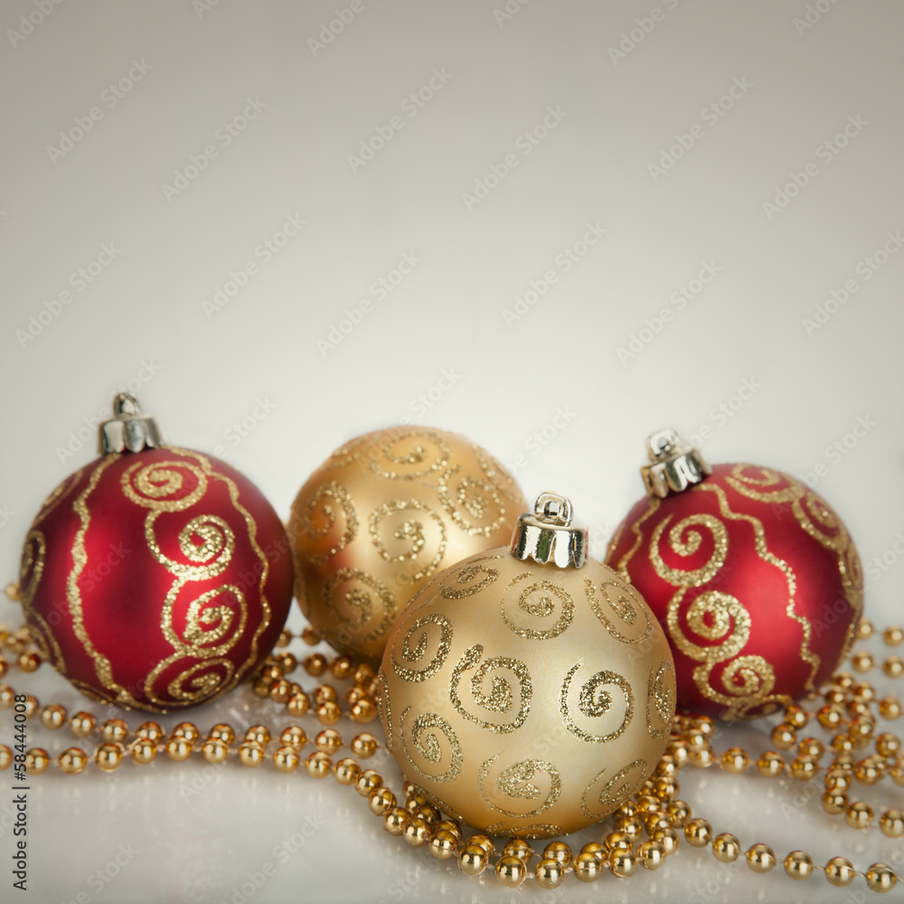 Card with Christmas balls. Happy New Year Card with Christmas balls. Happy New Year