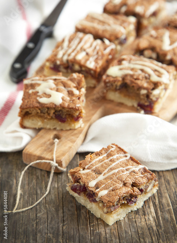 Cranberry, white chocolate and pecan squares