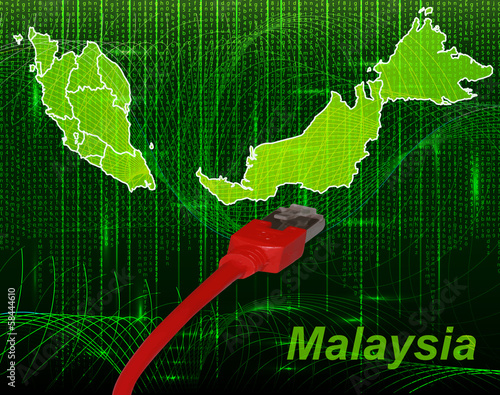 Malaysia mit Grenzen in dem neuen Netzwerkdesign