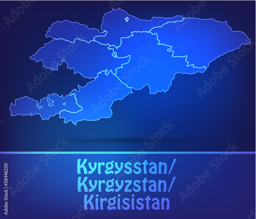Kirgisistan mit Grenzen als scribble