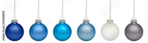 Obraz na płótnie Christmas baubles isolated on white w salonie
