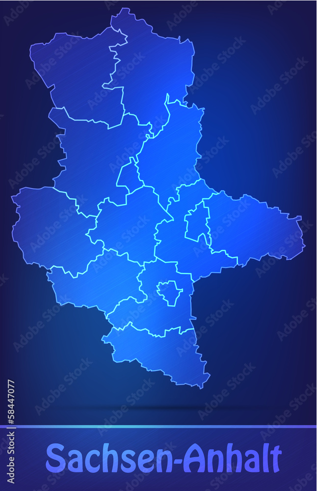Sachsen-Anhalt mit Grenzen in einfarbig Scribble