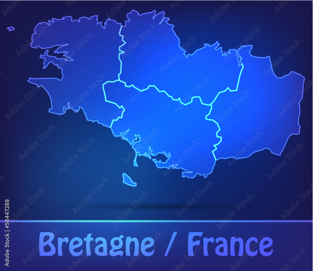 Fototapeta premium Bretagne als Scribble