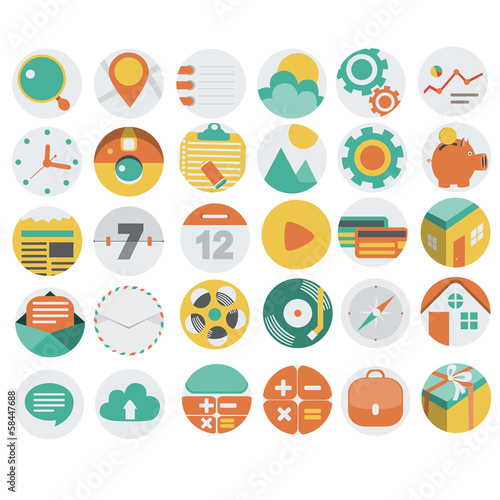 Application Web Icons in Flat Design 3