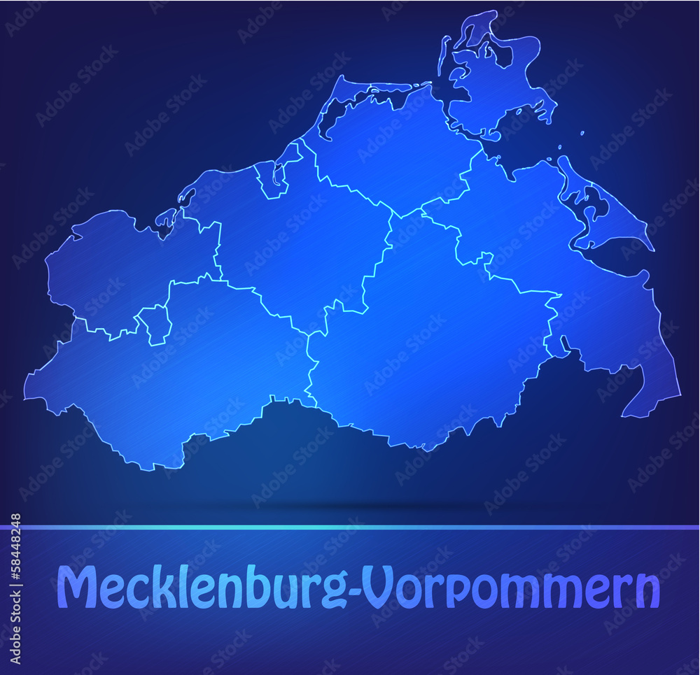 Mecklenburg-Vorpommern mit Grenzen als scribble
