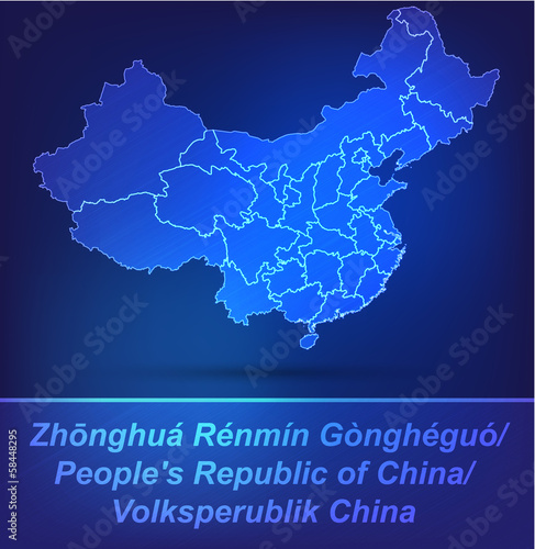  China mit Grenzen als scribble