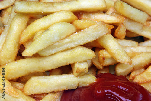 French fries with ketchup